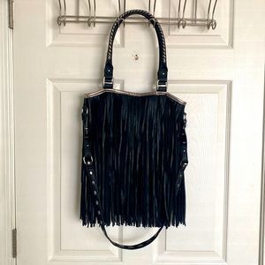 Steve Madden black fringe purse